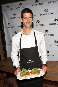 Novak Djokovic serves up a perfect match at the Jacob&apos;s Creek Our Table event on August 25 at Refinery Rooftop in New York City (PRNewsFoto/Jacob&apos;s Creek)